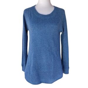 Catherine Malandrino Heathered Blue Cashmere Crew Neck Sweater Size Medium